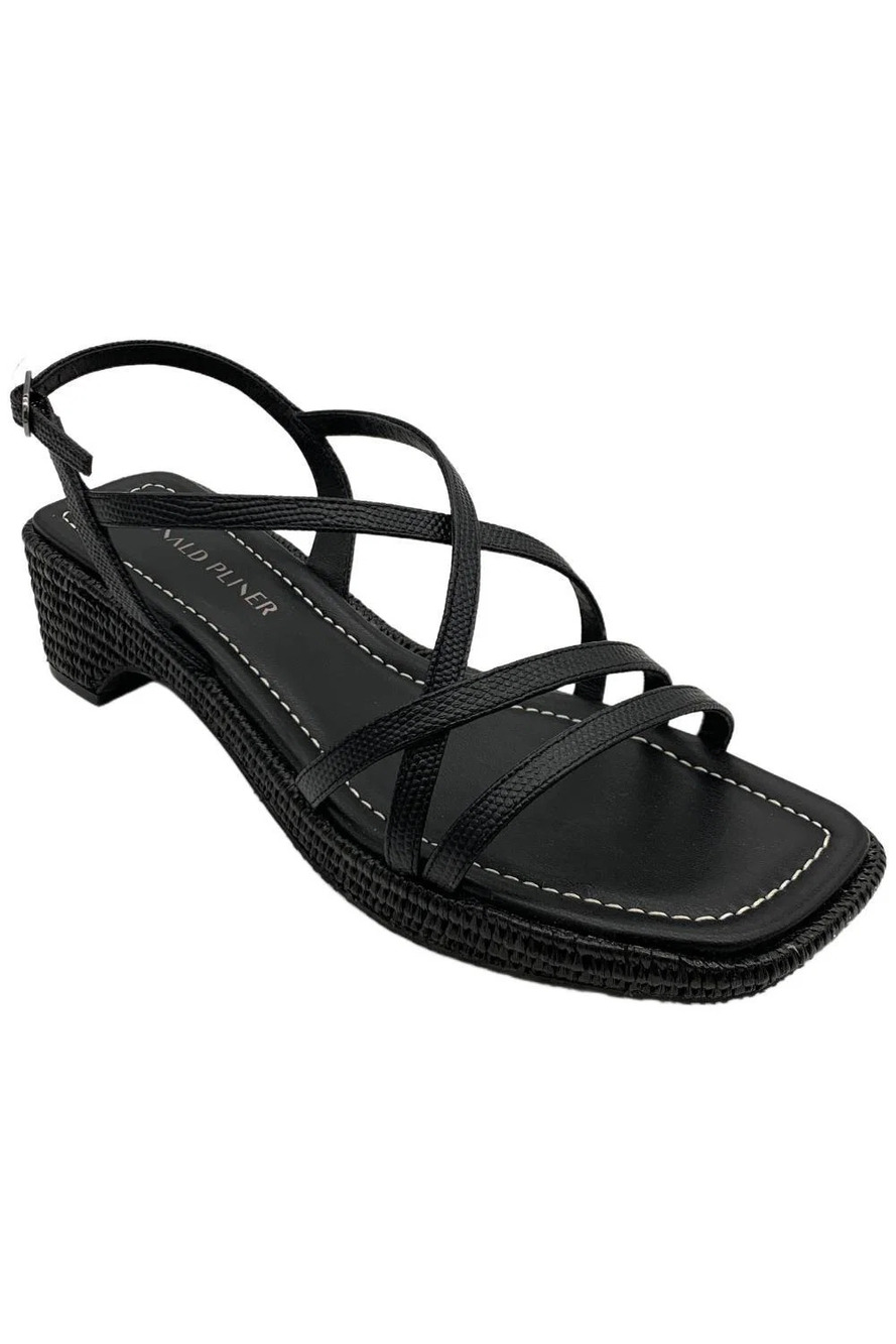 Donald Pliner Women's Rosalie Slingback Lizard Print Heel Black - Medium